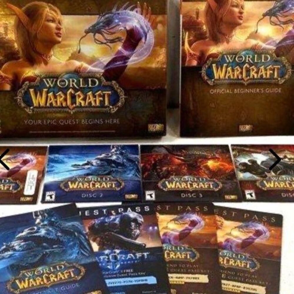 Vintage World of Warcraft PC Mac 2004 Game Box Set Discs Manual Guide